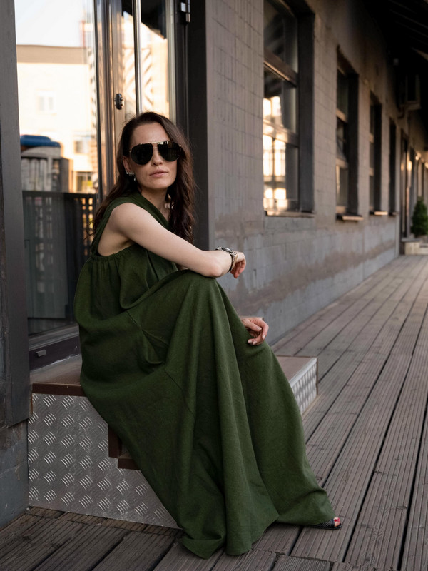 Сарафан One shoulder Green