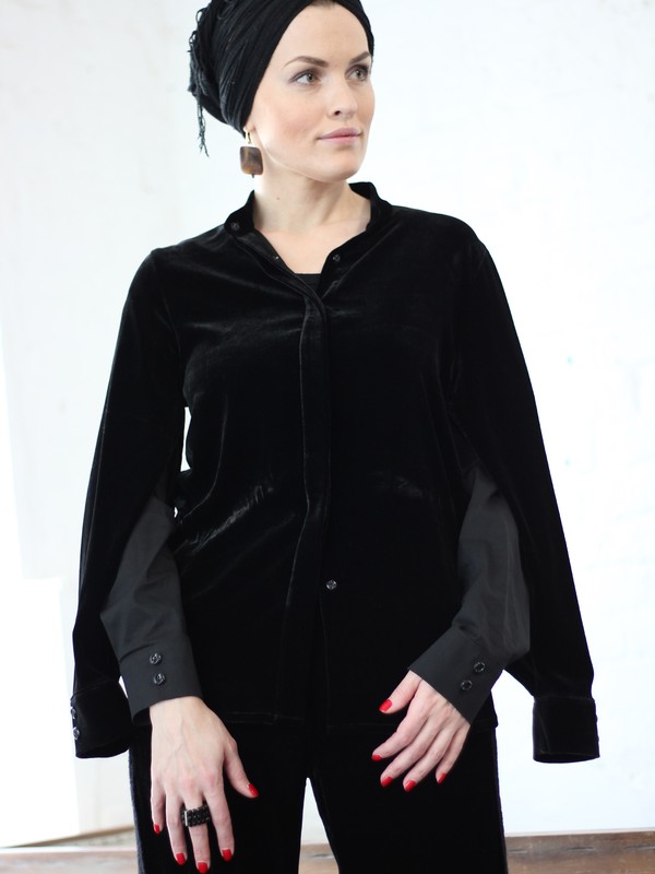 Рубашка Velvet Double Sleeves Black